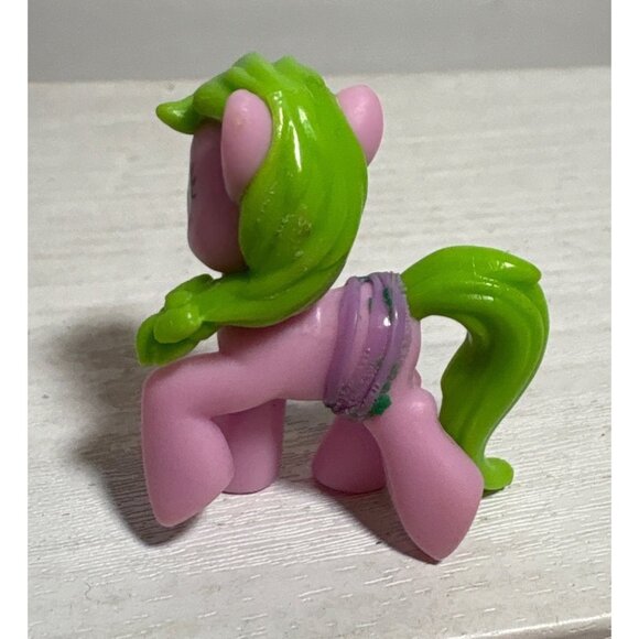 My Little Pony Miniature Figurine 2" Pink With Green Hair Collectible Toy - Picture 2 of 6